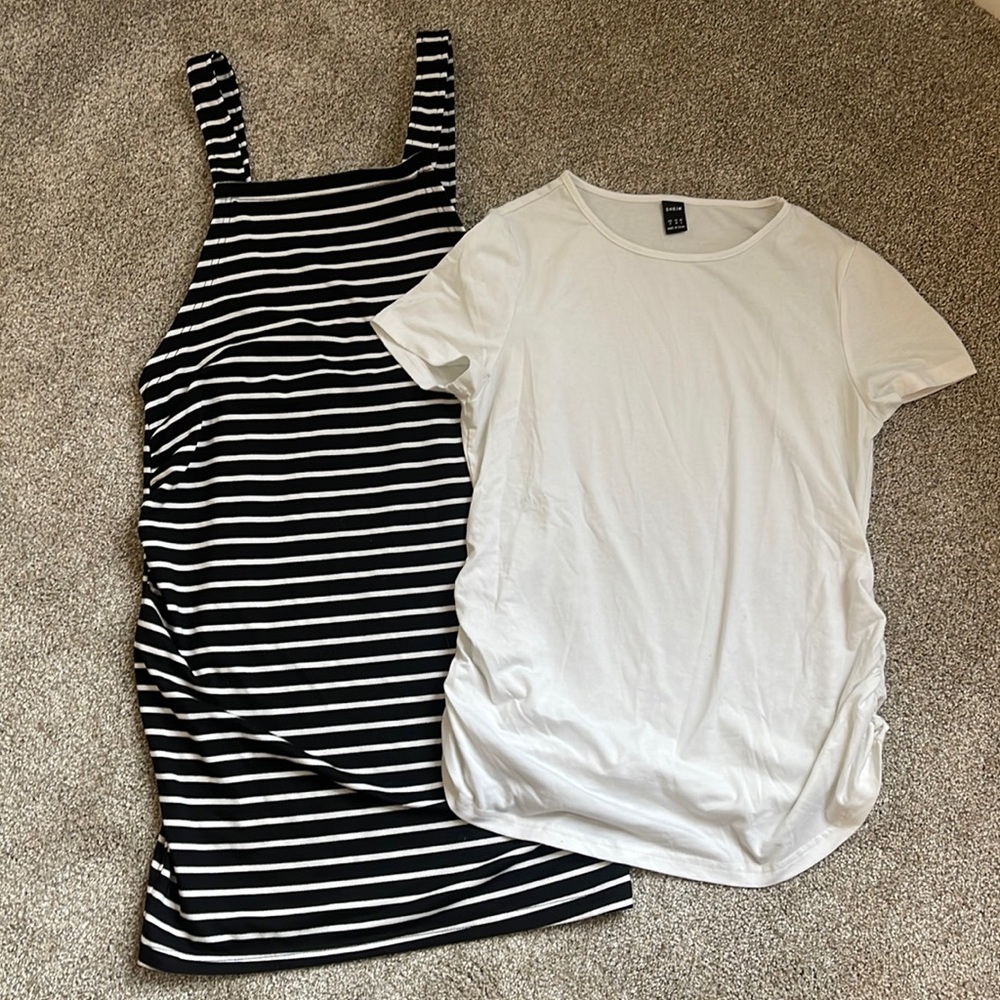 Casual Maternity Dress & Coordinating Shirt